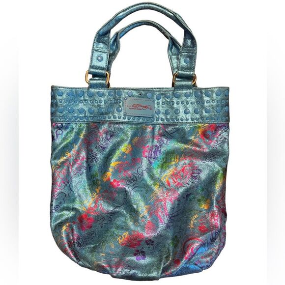 Ed Hardy Handbags - 🔥5/$25🔥 Ed Hardy Beach Bag Gidget Oversized Bucket Tote In Teal